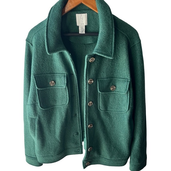 Joie Wool Blend Green Jacket - Picture 1 of 3